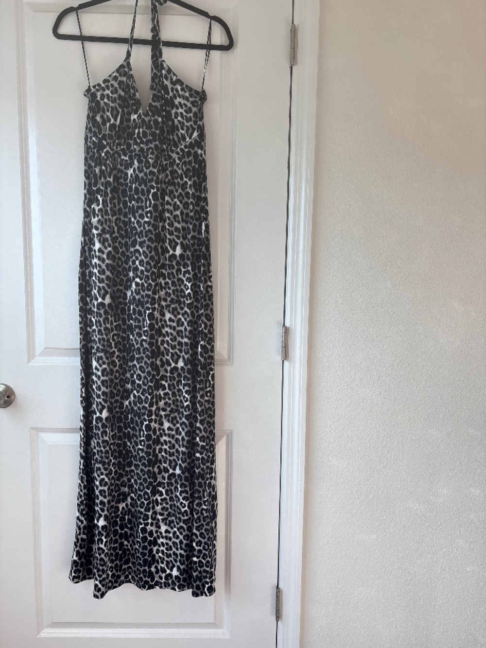 Express Cheetah Print Gray and Black Maxi Dress